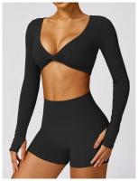 Conjunto de Yoga de 2 Piezas Traje Deportivo para Mujer Pantalones de Yoga con Manga Larga - details 28