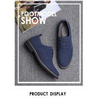 Zapatos informales de gamuza para hombre, calzado con cordones, Oxford azul, planos, transpirables, talla grande 38-48 - details 15