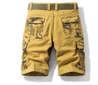 Pantalones cortos cargo de algodón con múltiples bolsillos para hombre - details 2