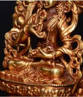 Vajrasattva Nepal hecho a mano tibetano tántrico cobre puro dorado adoración del hogar estatua de Buda adorno de práctica - details 6
