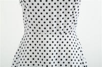 Vintage Women Summer Polka Dot Print Halter Party Dresses - details 35