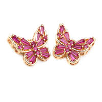 Colgantes de Mariposa de Bronce Dorado 18K Collar Aretes Accesorios de Joyería DIY - details 2