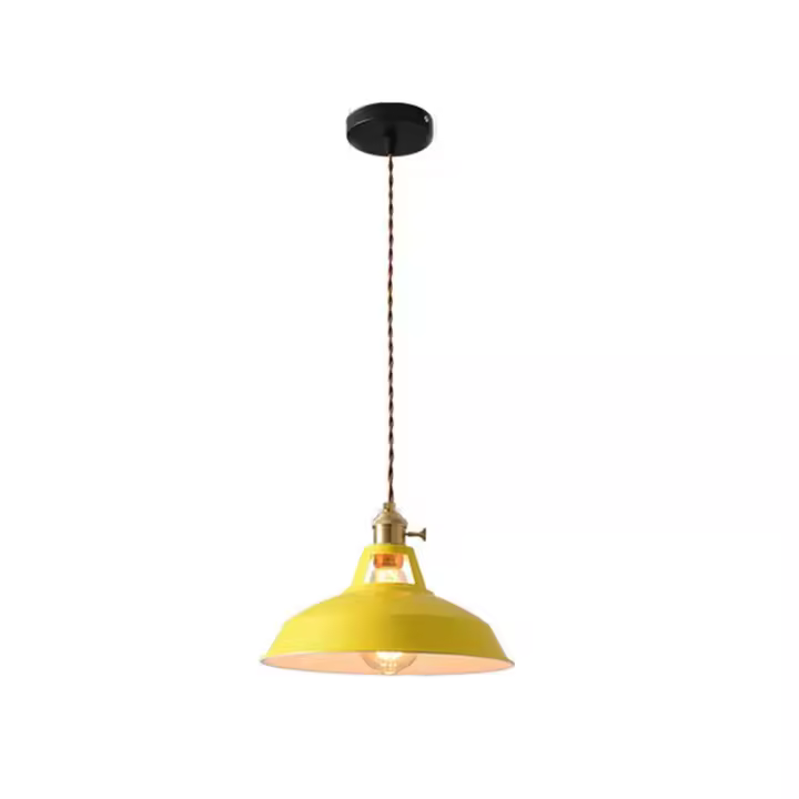 Candelabro de estilo Retro para restaurante, lámpara colgante para cocina, decorativa, sin bombilla, color amarillo - 1