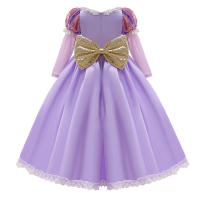 Rapunzel Cosplay princesa púrpura largo niña enredado vestido de fiesta de Halloween niños cumpleaños Navidad 2-10Y - details 1