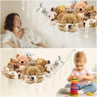 Hamaca de almacenamiento de animales de peluche, red de gran capacidad, macramé bohemio, decoración del dormitorio de los niños, redes organizadoras de juguetes colgantes de esquina - details 3
