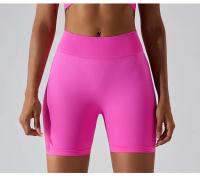 Pantalones cortos de Yoga sin costuras para mujer, mallas deportivas transpirables de secado rápido, de cintura alta, para entrenamiento y gimnasio - details 11