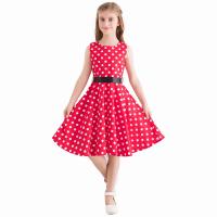 Vestido retro para niña, vestido vintage de princesa de verano sin mangas con lunares de algodón ligero y romántico floral de los años 50 para fiesta y boda Daliy - details 48