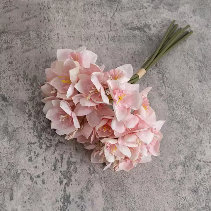 Ramo de narcisos artificiales de tacto Real, flor de narciso de seda de lujo elegante, flor falsa hecha a mano, escritorio para sala de estar - 1