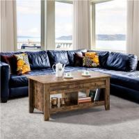 Mesa de Café de Madera Elevable Diseño Moderno para Sala Tamaño 104,5 x 49,5 x (49-61,5) cm Gris - details 29