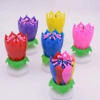 Vela musical giratoria con forma de flor para pastel de cumpleaños, accesorios para tartas, doble flor, rotación plana electrónica - details 19