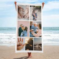 Toallas de playa personalizadas para adultos, hombres, mujeres y niños, baño personalizado con fotos, collages, toalla de piscina, regalos del Día de San Valentín - details 11