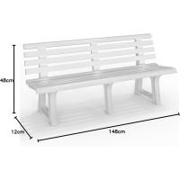 Banco Resina Blanco 145x49 cm. - details 2