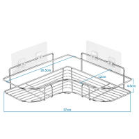 Estante de ducha de esquina, organizador de estantes de ducha con pegatinas de doble broca de 2 piezas para baño, dormitorio y cocina - details 2