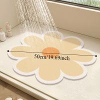 Alfombra de baño con forma de flor de PVC para el hogar, alfombra antideslizante de secado rápido, alfombra de baño hueca absorbente de agua para pasillo - details 0