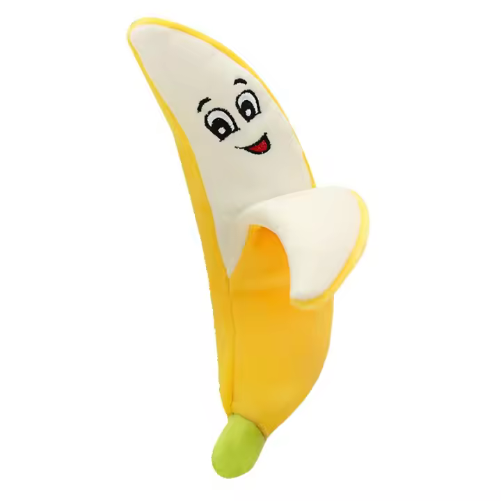 Juguetes chirriantes para perros, frutas y verduras, paquete de muñecos suaves para masticar, plátano - 1