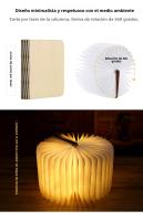 día del padre,lampara mesita noche,Lampara Libro Plegable de Madera con Mando,16 Colores y Temporizador Lamparas Mesilla de Noche Ideal Decoracion Casa y Habitacion,Regalo Original Cumpleaños, Navidad y Amigo Invisible - details 0
