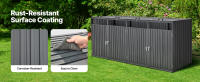 SucceBuy Almacenamiento de botes de basura, cobertizo para exteriores de 4 x 52,79 galones, gabinete impermeable con cerradura de acero galvanizado para uso en jardín, patio trasero - details 2