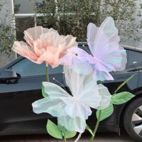 Nuevo Mariposa Artificial de 30/50cm, gasa gigante para exteriores, mariposa falsa, hilo de seda 3D, accesorios de fotografía de mariposa - details 17
