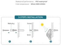 Lámpara Solar LED Exterior Impermeable Con Sensor De Movimiento Iluminación De Jardín Luz Solar Para Pared Y Calle - details 4