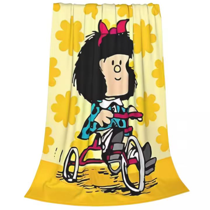 Mantas de franela de dibujos animados de Mafalda, mantas de Anime para ropa de cama, mantas cálidas de viaje - 1