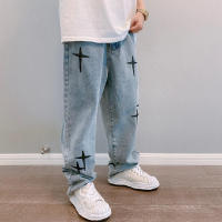 Nuevos Jeans para Hombre 2025 Estilo Coreano Moda Casual Pantalones Cargo de Pierna Ancha Lavado Claro con Bolsillos Tipo de Tejido a Rayas - details 10
