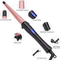 SSITO Rizadores de pelo cónicos para Mujer, rizador eléctrico de pelo Largo with Pantalla LED y Control de temp, Varita rizadora, 13-25mm - details 5