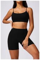 Ropa cómoda de yoga para mujeres, corbatas cortas sin mangas, material de nailon de estilo sólido - details 4