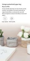 Cesta de lámpara de tela lavable de papel kraft Retro, cubierta de cesta de flores, portalápices, artículos para el hogar para maquillaje de escritorio - details 7