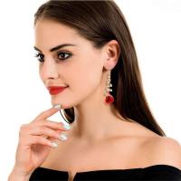 Nueva joyería de moda, pendientes de rosa roja para mujer, pendientes colgantes RES con diamantes de imitación vintage, fiesta de compromiso y boda - details 2