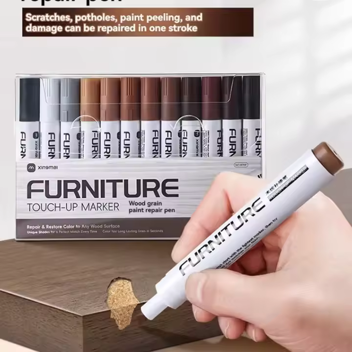 Kit de retoque de muebles, marcador Amp Füllstoff Sticks Holz Verbund Korn Farbe Reparatur Stift Kratzer Wiederherstellung, parche para rasguños, 6 uds. - 1