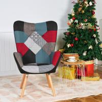 Sillones de salón Butaca nórdica Sillas Escandinavo Relax Acolchado con reposabrazos y patas de madera, tela, para dormitorio comedor, gris - details 14