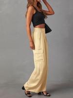 Cargo de cintura alta para mujer, nuevos pantalones de moda, pantalones sueltos de pierna ancha para primavera y verano - details 14