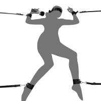 Juego de Lazos de BDSM Leten Collar de Pulsera de Cadena Trasera Ajustable con Blindfold y Manos Atadas - details 27