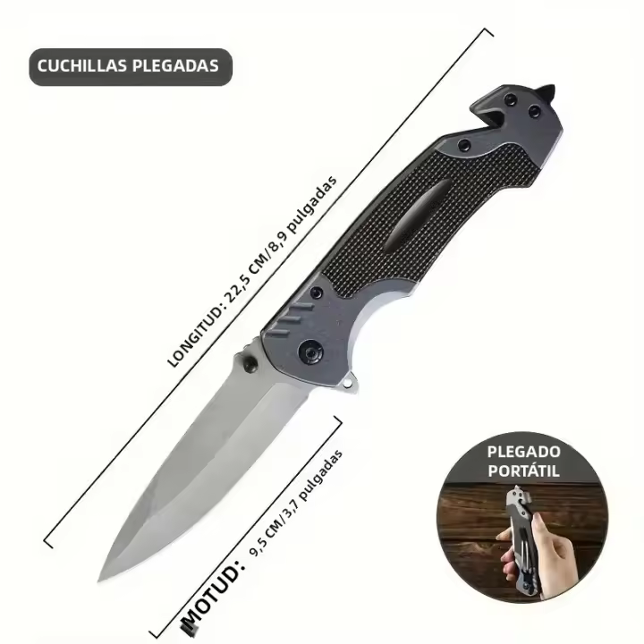 Cuchillo plegable con Clip para bolsillo para acampar y pescar actividades interiores y exteriores regalo para hombres TB9195 - 1