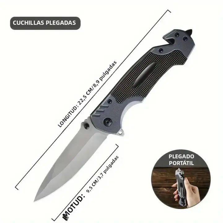 Cuchillo plegable con Clip para bolsillo para acampar y pescar actividades interiores y exteriores regalo para hombres TB9195 - 1
