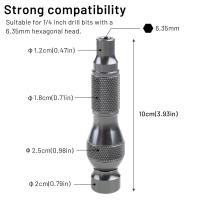 Soporte de brocas de aleación de aluminio de 6,35mm, Mini destornillador magnético ergonómico, barra de sujeción, vástago hexagonal resistente y duradero de 6,35mm - details 10