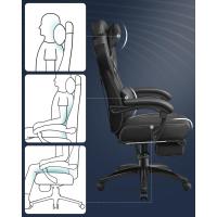 Silla de Oficina con reposapiés telescópico - Reposacabezas Ajustable - Soporte Lumbar - Carga máxima 150 kg - Negro - details 7