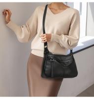 Bolso bandolera de piel auténtica para mujer, correa de hombro ajustable, diseño minimalista de gran capacidad, cierre de cremallera, capa de piel de vaca suave, blanco/negro, fabricado en Guangzhou, bolso de viaje versátil, accesorio elegante, costuras d - details 9