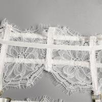 Lencería erótica, ropa interior sexy de encaje hueco, conjuntos exóticos transparentes, conjunto sensual de sujetador con aros y bragas con ligas - details 17