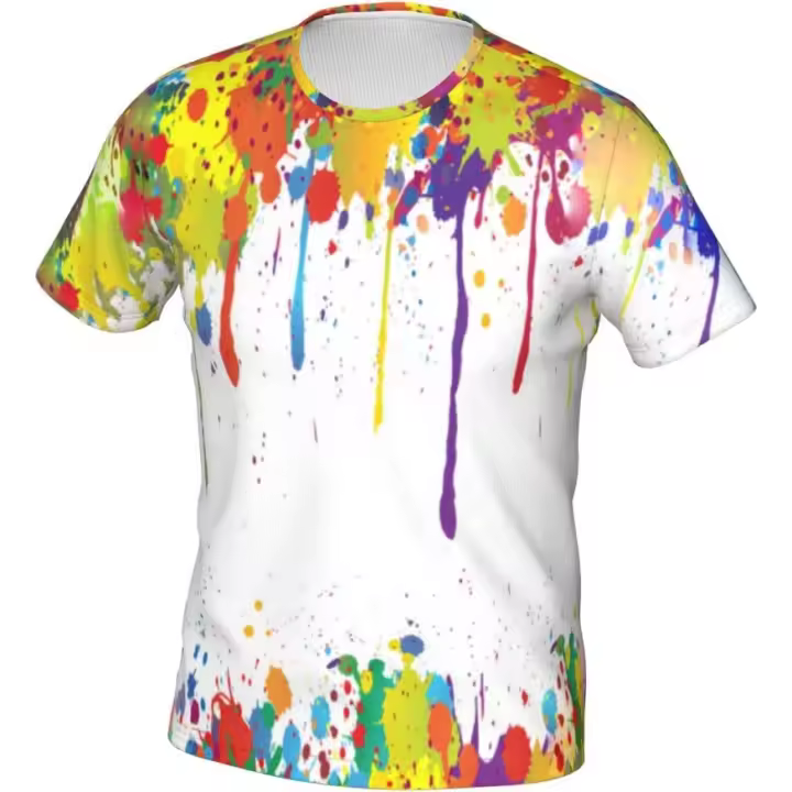 2025 Camiseta 3d de manga corta para hombre, ropa de moda de manga larga, ropa de Color - 1