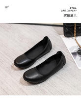 Zapatos de trabajo de mujer negros de suela suave, zapatos profesionales de cuero para trabajo, entrevista, asistente de vuelo, zapatos cómodos antideslizantes, hotel de suela plana, zapatos de herramientas - details 6