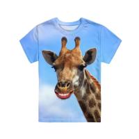 Camiseta juvenil estampada con cuello redondo y manga corta para niños de verano con geometría 3D por sublimación - details 5