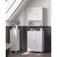 Almacenamiento Estante Ajustable Puertas Doble Persiana y Estante Abierto 20 x 60 x 70 cm Blanco - details 4