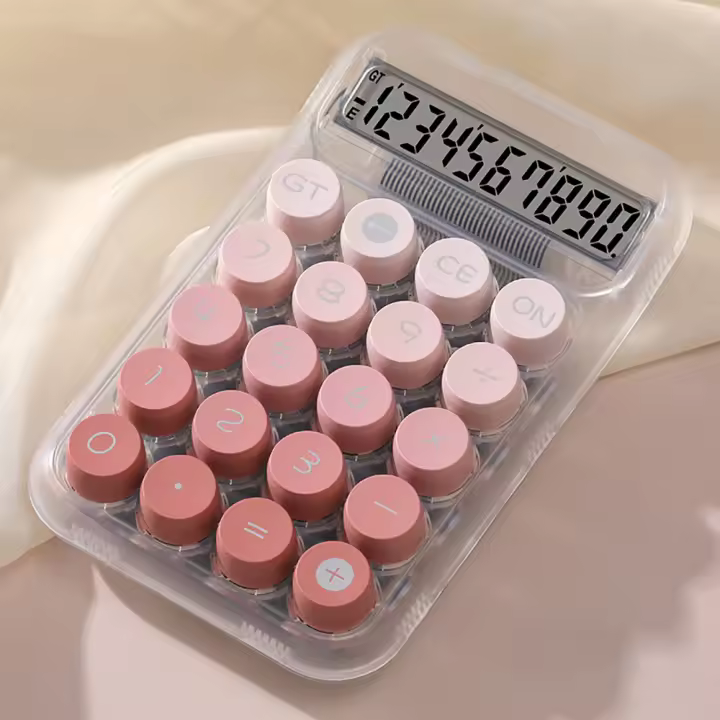 Calculadora de Oficina de Aprendizaje, Mini calculadora portátil de 10 pantallas grandes, calculadora de teclas mecánicas - 1