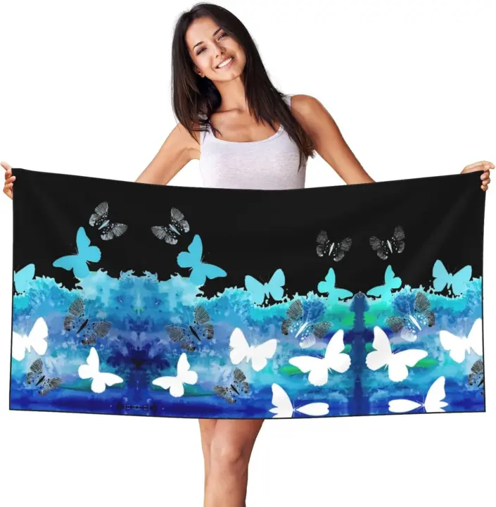 Toalla de camping estampada para hombres y mujeres, piscina, baño, natación, yoga, toalla absorbente de spa - 1