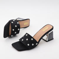 Tacones altos con tiras, tacones gruesos, ropa exterior sencilla y versátil, sandalias y zapatillas de gran tamaño. - details 6