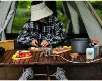 Mini estufa portátil de gas para acampar, estufa dividida a prueba de viento, quemador plegable para exteriores de 5800W, senderismo, picnic, barbacoa, herramientas de cocina - details 9