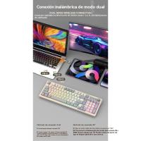 El nuevo K98 teclado bluetooth inalámbrico recargable sensación mecánica hombres y mujeres ordenador tableta oficina juego luminoso - details 2