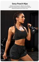 Pantalones cortos deportivos elásticos para mujer con bolsillos, mallas falsas de Yoga para correr y entrenar, tamaño real - details 3