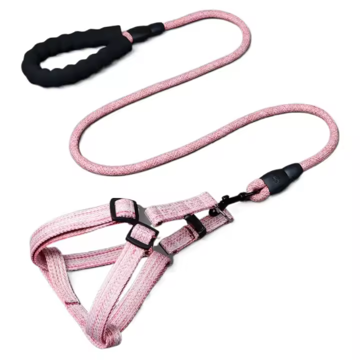 Conjunto de arnés y correa ajustables para perros, correa suave para el pecho para mascotas a prueba de Escape, Collar ligero y cómodo para gatos, correa para cachorros - 1